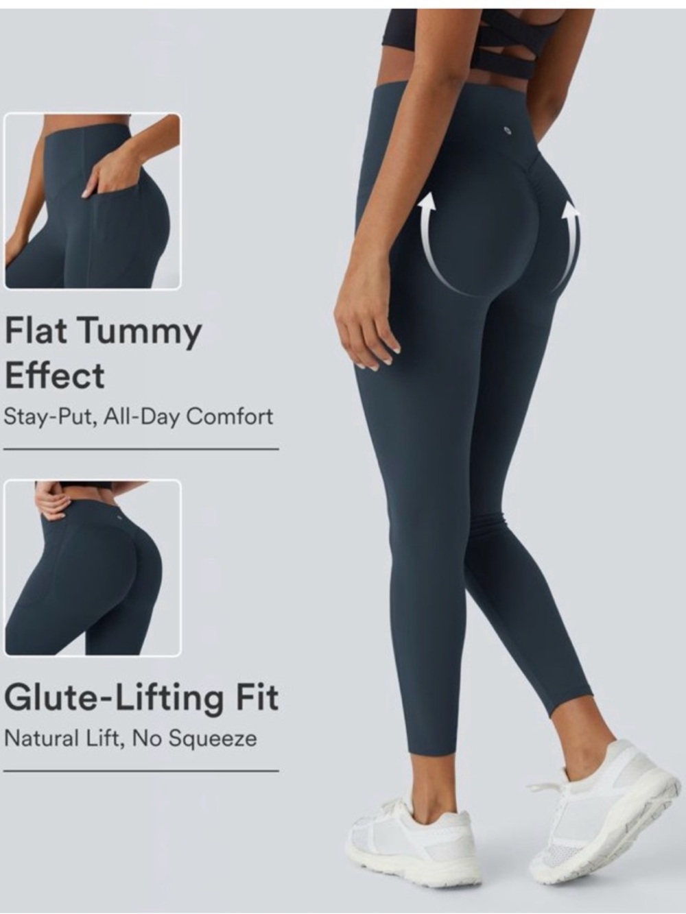 HALARA High-Waist Glute-Lift Leggings - Dark Teal
